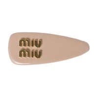 MIU MIU Patent Leather Hair Clips Women's Nude Pink
