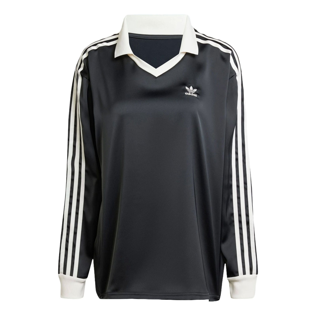 (WMNS) adidas 3-Stripes Satin Long Sleeve T-shirt Asia Sizing 'Black' IR6099