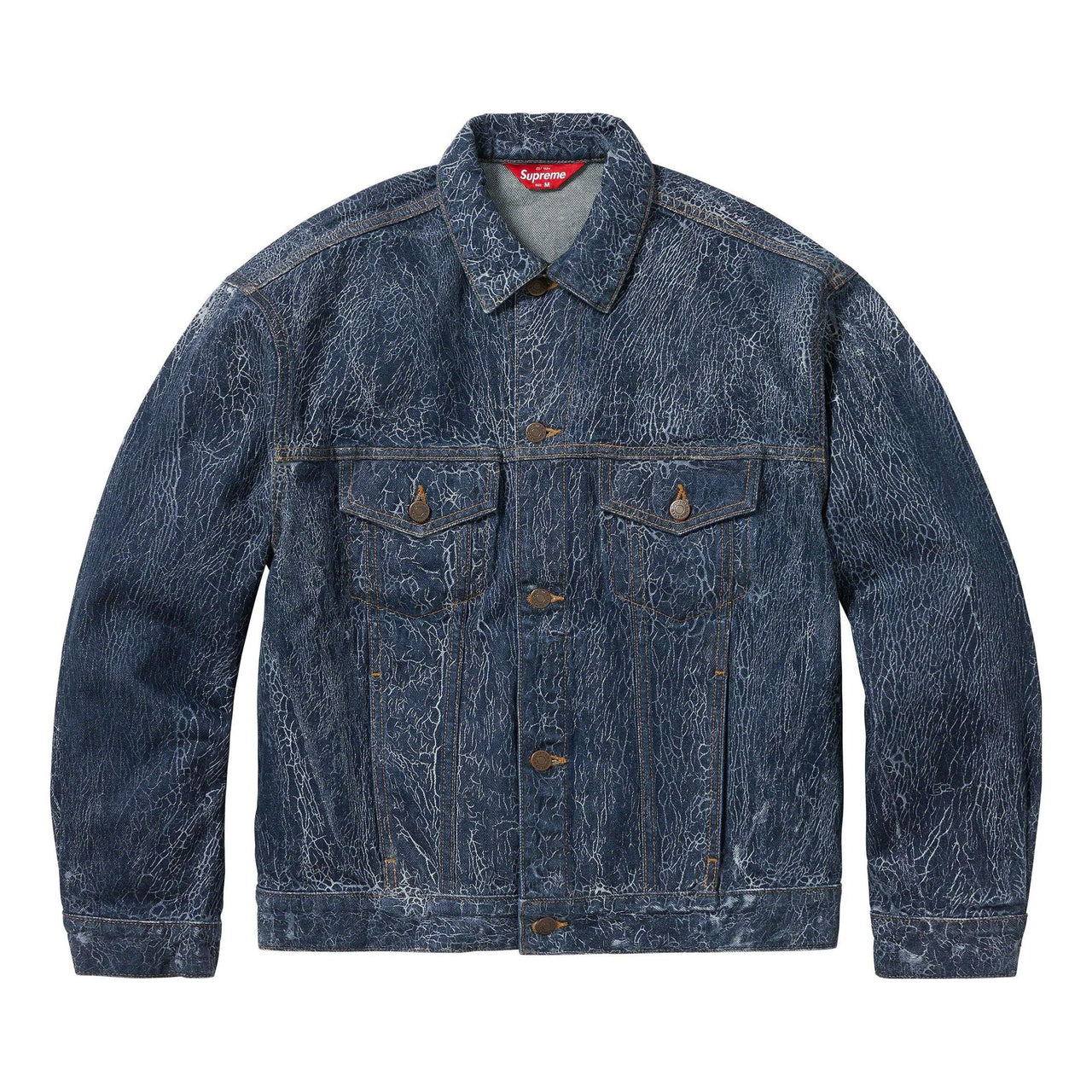 Supreme Crackle Denim Trucker Jacket 'Blue' SUP-FW23-039