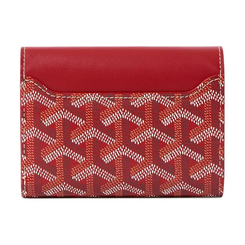GOYARD Canvas With Calfskin Wallet Unisex Red