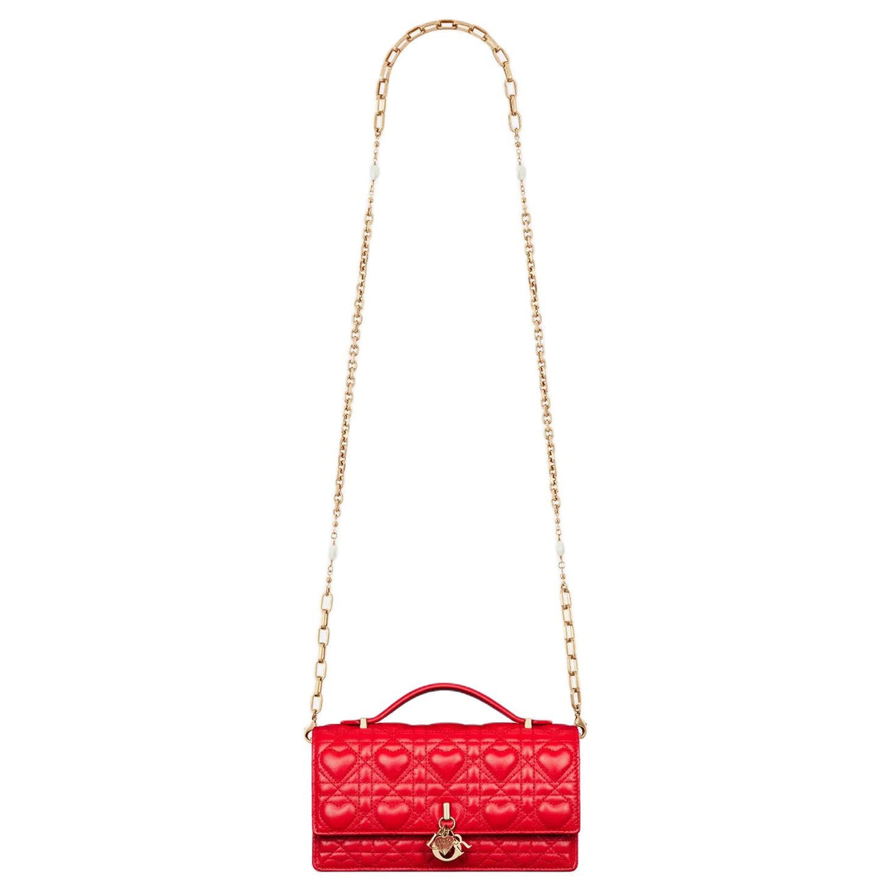 DIOR My Dior Sheepskin Shoulder Bag, Crossbody Bag, Handbag Mini Women's Red