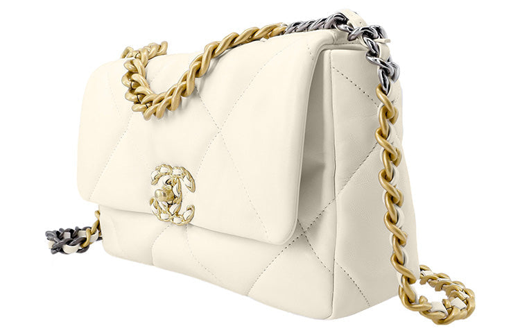 CHANEL 19Bag Lambskin Handbag Shoulder Bag Crossbody Bag Regular Women's Beige