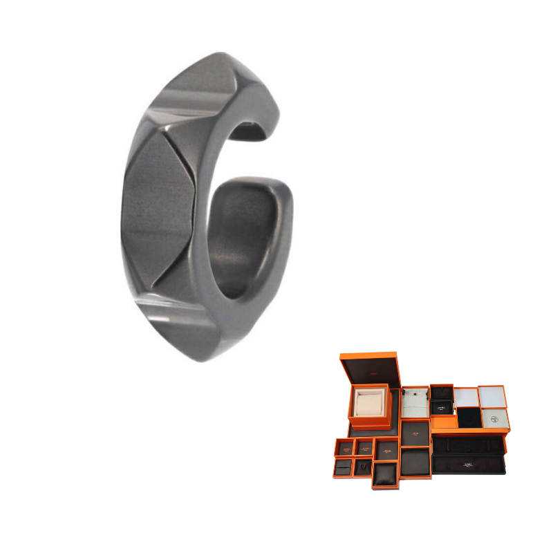HERMES Aluminum Clip-On Earrings Men's Silver