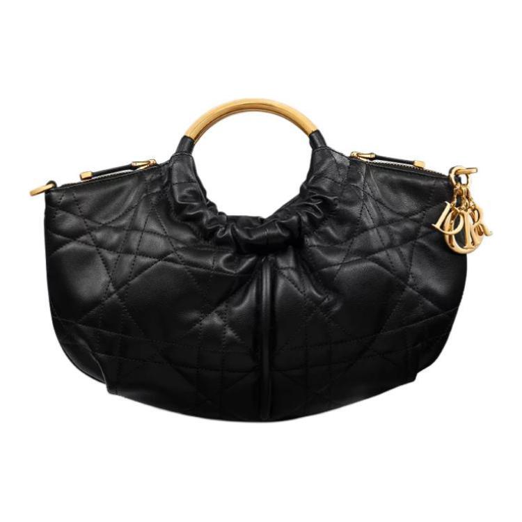 DIOR Calfskin Shoulder Bag, Crossbody Bag, Handbag Women's Black