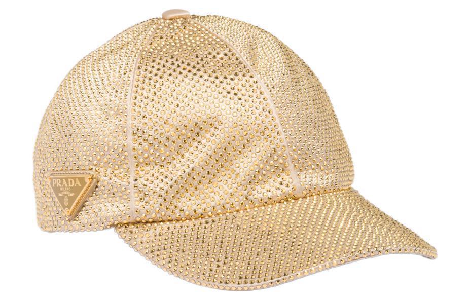 PRADA Crystal-embellished Satin Baseball Cap