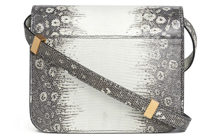 CELINE Classic Bo Lizard Leather Handbag Tofu Cube Bag Shoulder Bag Crossbody Bag Teen Women's Natural
