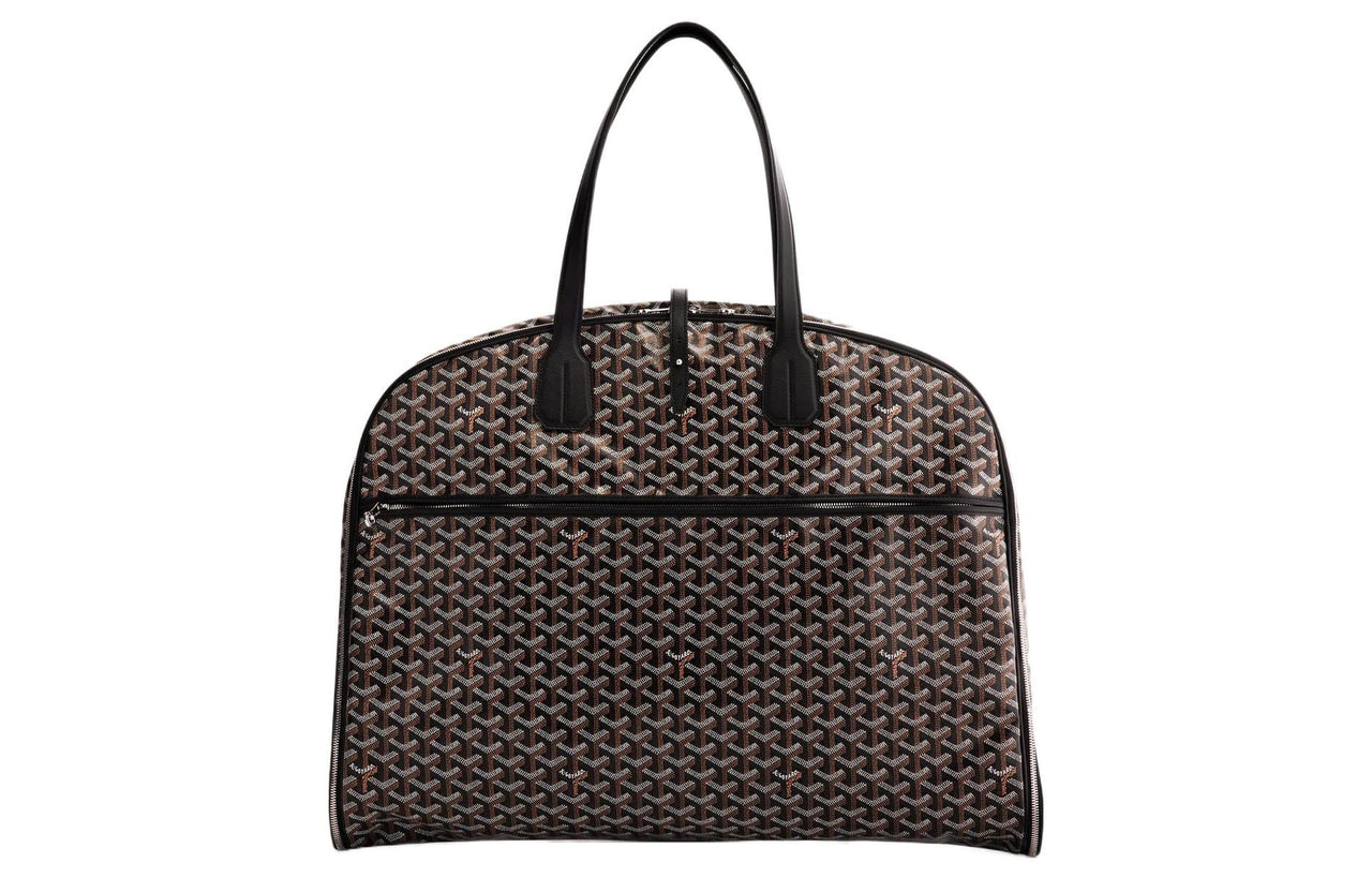 GOYARD MAYFAIR Canvas With Leather Handbag Unisex Black