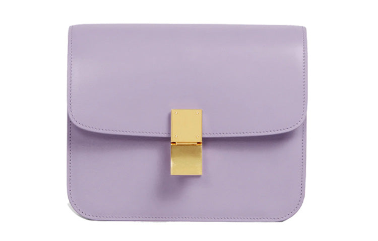 CELINE Classic Bo Cow Leather Tofu Cube Bag Shoulder Bag Crossbody Bag Women's Lilac