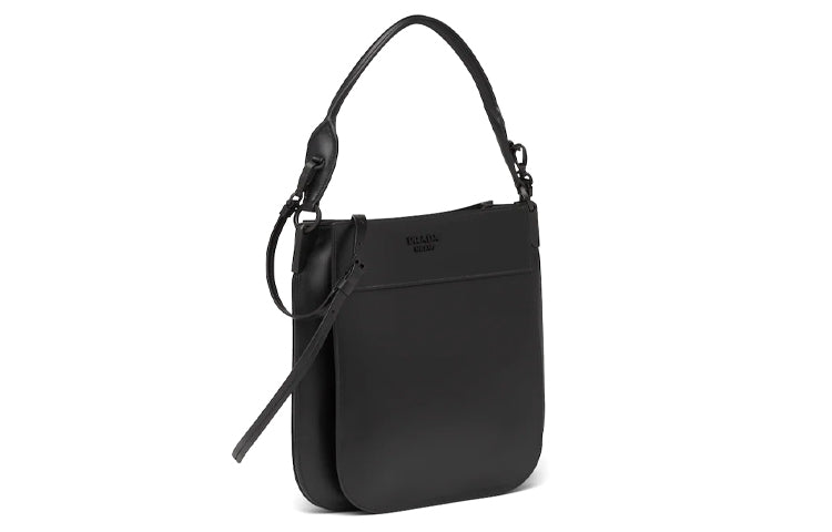 PRADA Cow Leather Handbag Shoulder Bag Women's Black