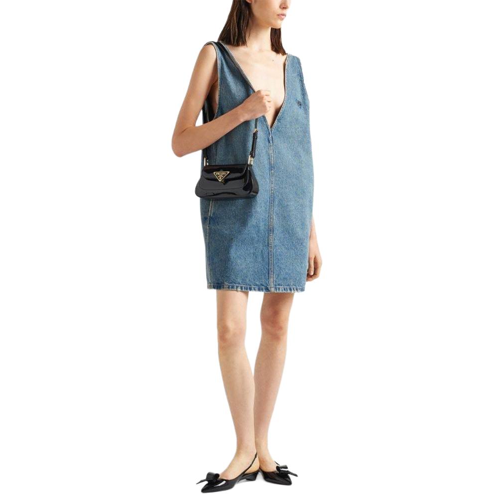PRADA Dress Denim V Neck