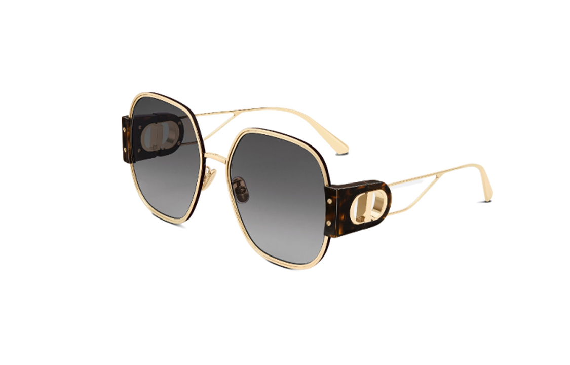DIOR Acetate Irregular Shape Sunglasses Men's Gold