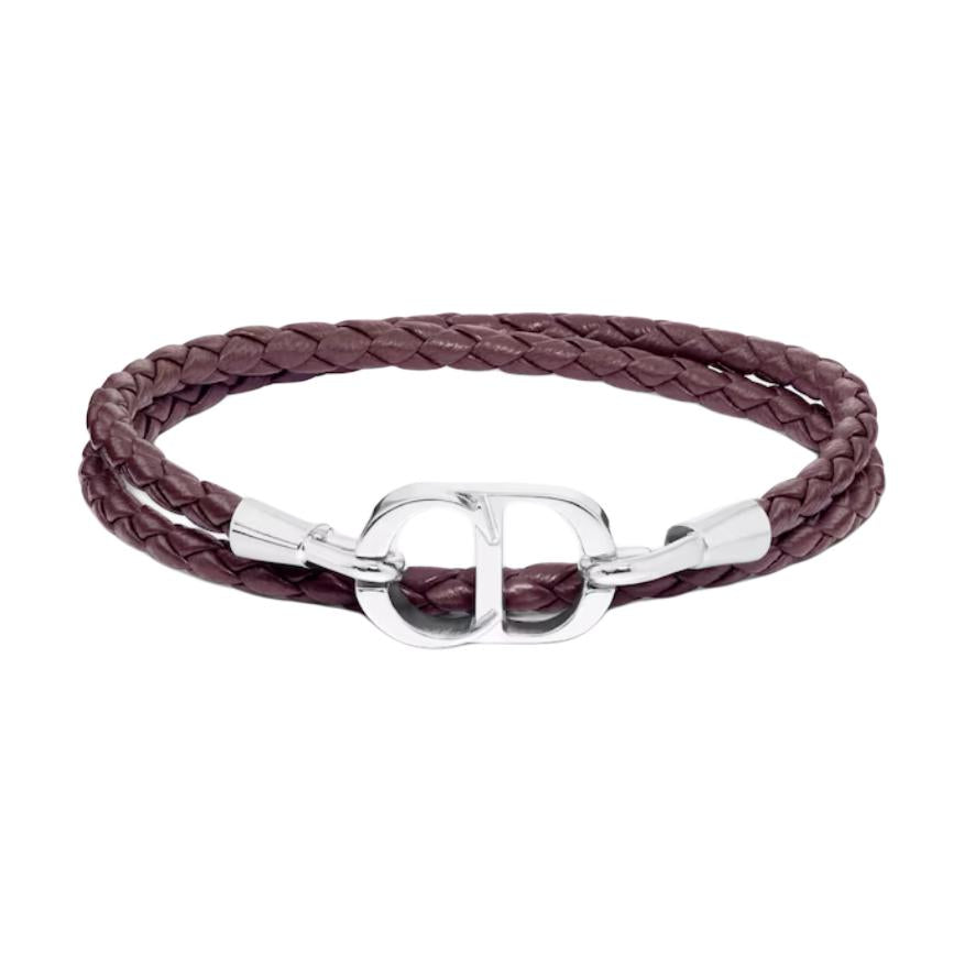 DIOR Lambskin Bracelets Men's Burgundy