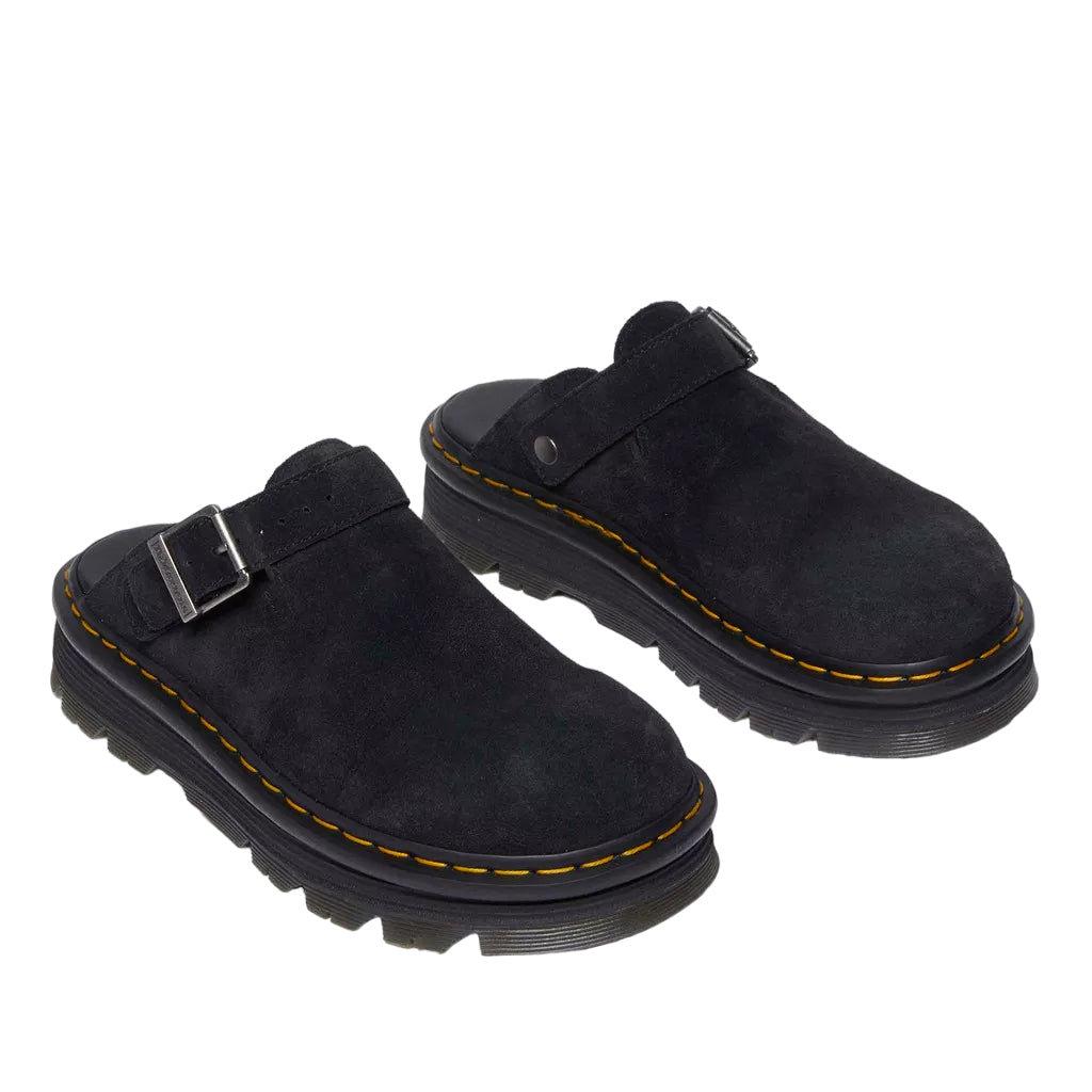 Dr. Martens Zebzag Suede Slingback Platform Mule 'Black' 31657001
