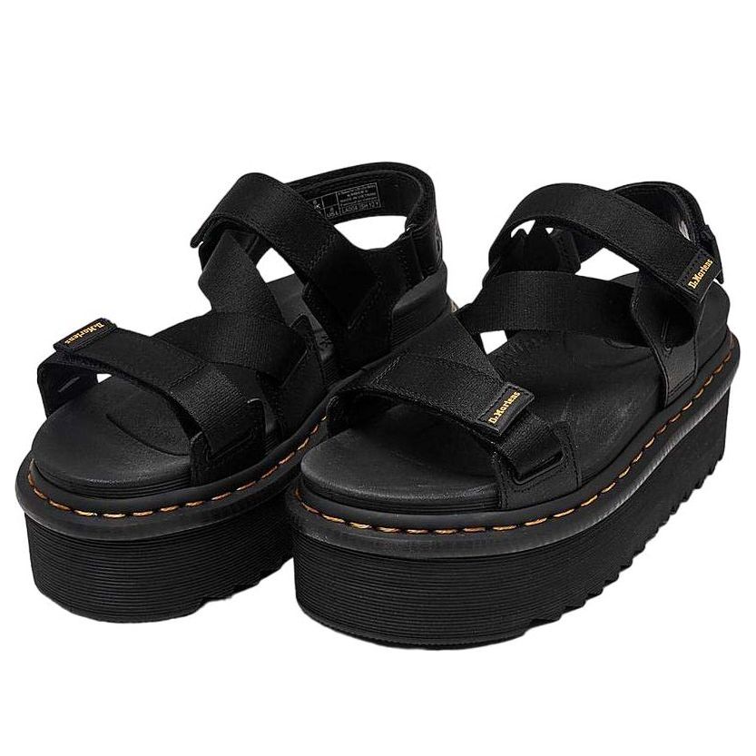 (WMNS) Dr. Martens Kimber II Logo Webbing Sandals 'Black' 31805001-001