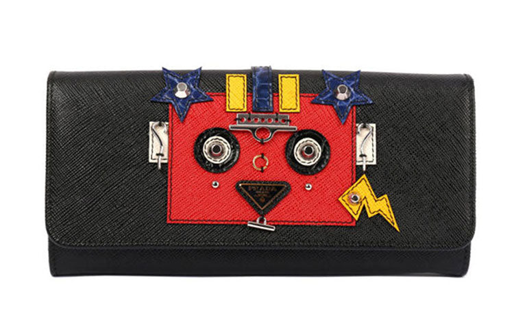 PRADA Cow Leather Wallet Women's Black