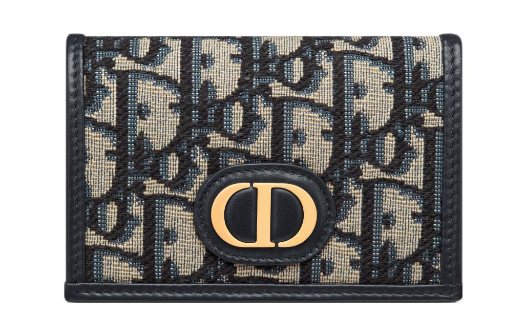 DIOR 30 Montaigne Jacquard Wallet Women's Blue