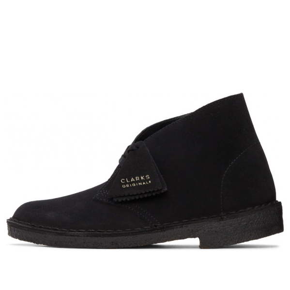 (WMNS) Clarks Desert Boots Suede 'Black' 26155524