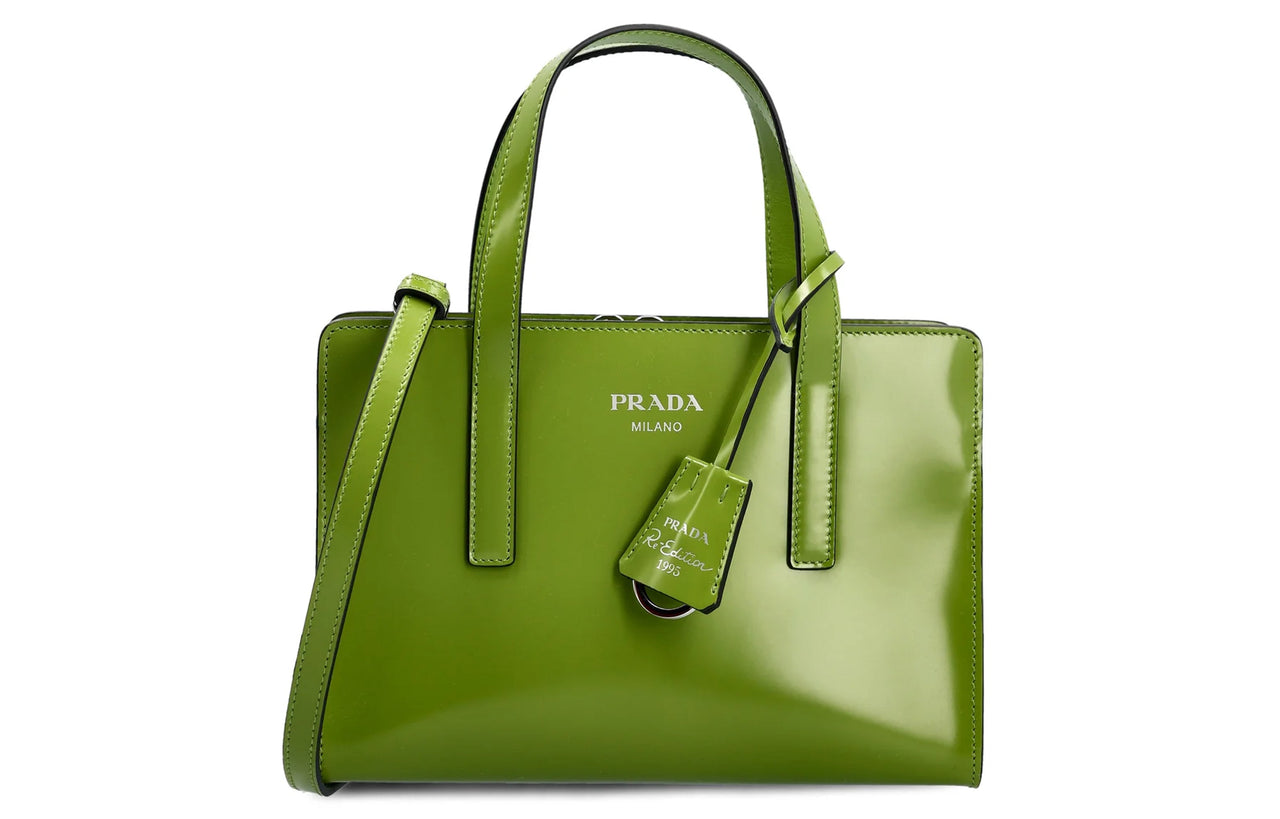 PRADA Calfskin Shoulder Bag Crossbody Bag Handbag Mini Women's Green