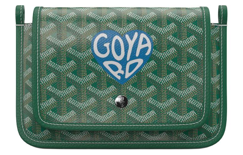 GOYARD Plumet Canvas With Leather Envelope Bag Crossbody Bag Shoulder Bag Unisex Green Multicolor Sky Blue Small Heart
