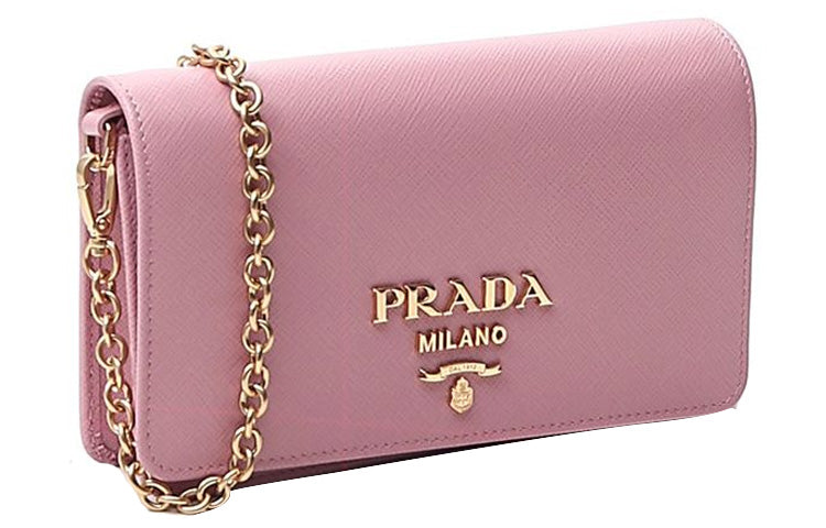PRADA Cow Leather Crossbody Bag Shoulder Bag Women's Pink