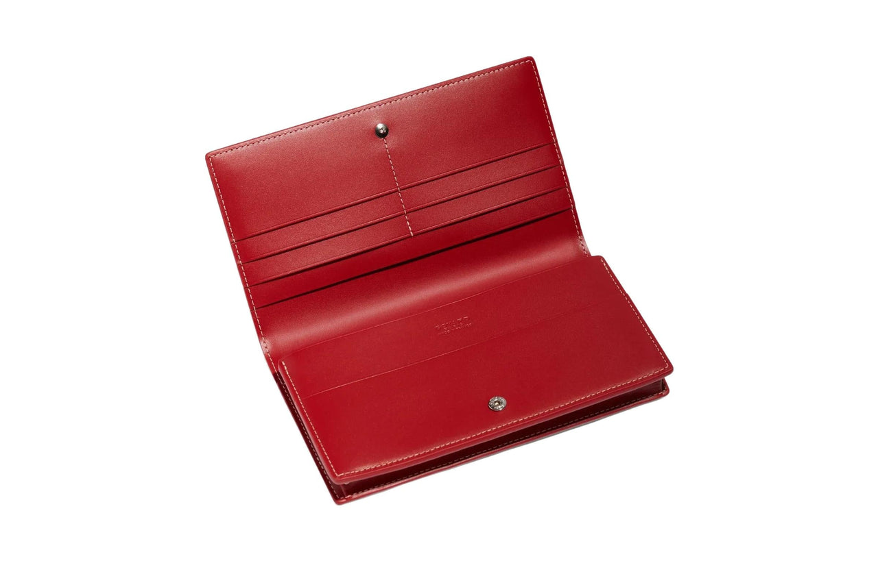 GOYARD RICHELIEU Canvas With Leather Wallet Unisex Red