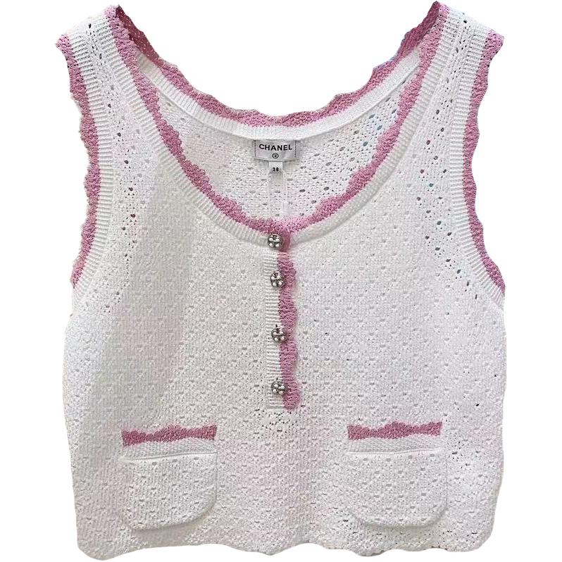 CHANEL Tank Tops Women's White