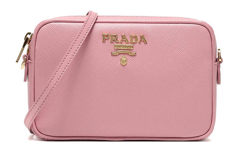PRADA Cow Leather Small Square Bag Crossbody Bag Shoulder Bag Women's Light Pink