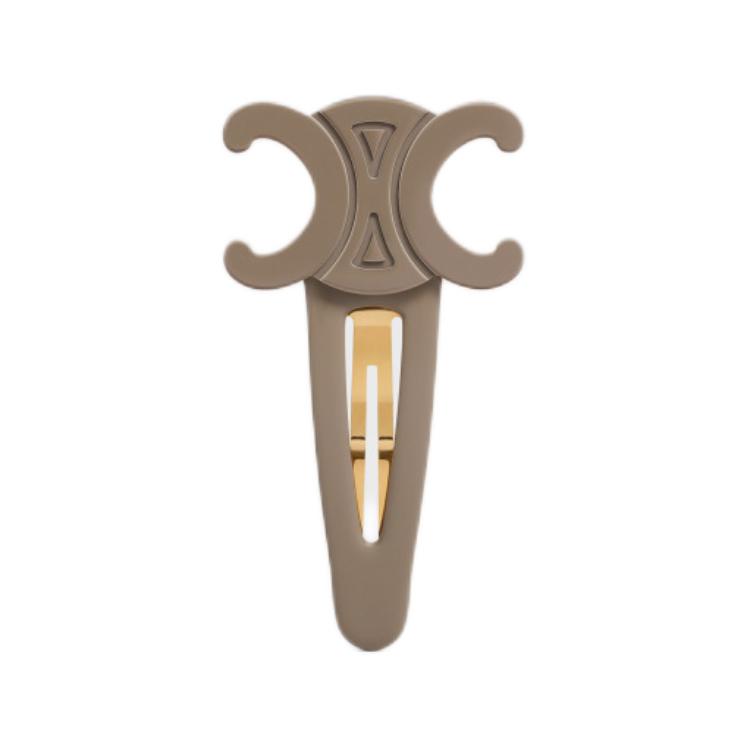 CELINE Acetate Hair Clips Women's Khaki