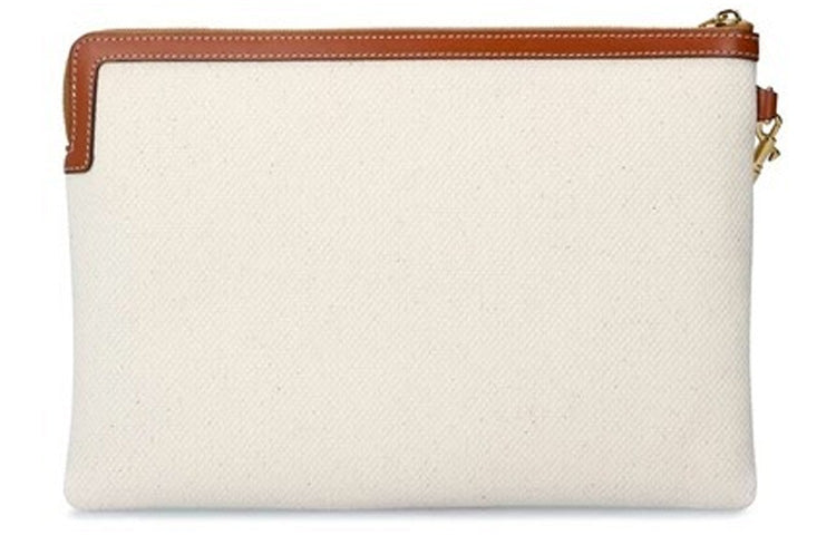 CELINE Cow Leather Clutch Regular Women's Ecru