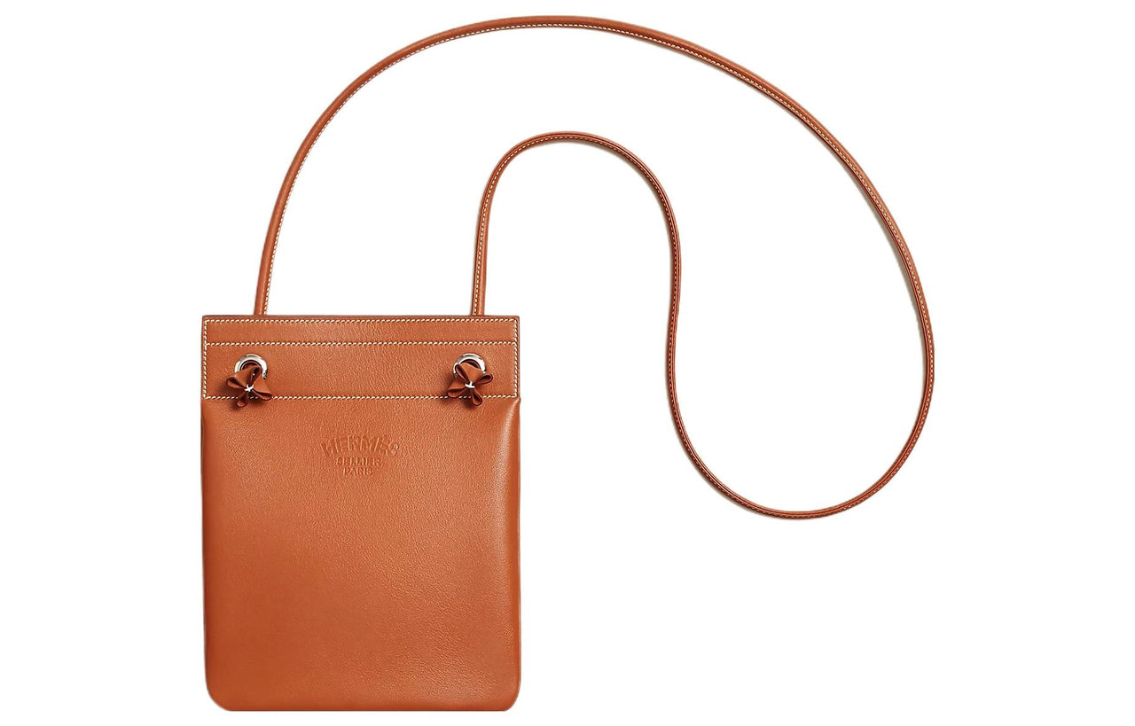 HERMES Aline Cheri Calfskin Crossbody Bag Shoulder Bag Women's 37 Gold Gold Brown