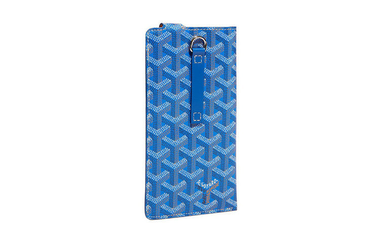 GOYARD Montmartre Canvas With Leather Cell Phone Pouch Large Size Unisex Blue