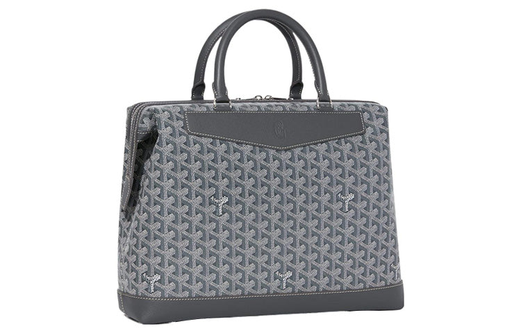 GOYARD Canvas With Leather Laptop Bags Briefcases Handbag Unisex Gray