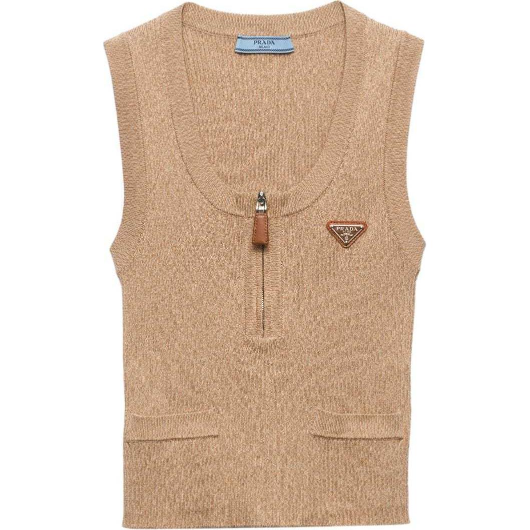 PRADA Cotton Knitted Tank Top