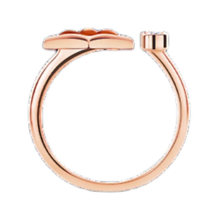 LOUIS VUITTON Color Blossom Mini Star Ring Pink Gold Cornelian And Diamond