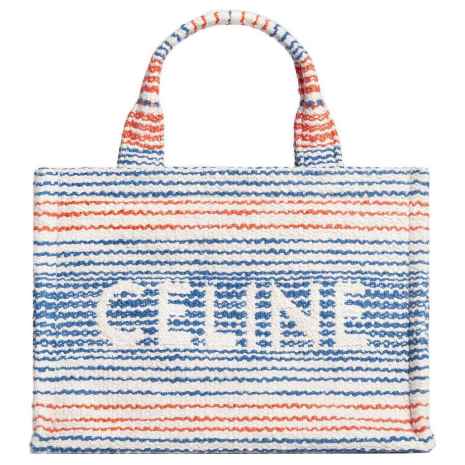 CELINE Cabas Thais Fabric Tote Bag Shopping Bag Handbag Small Size Women's Multicolor