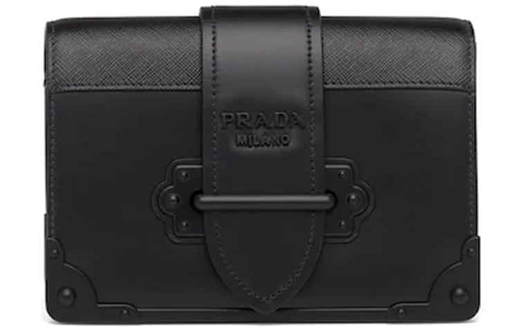 PRADA Cahier Calfskin Handheld Shoulder Bag Crossbody Bag Women's Black