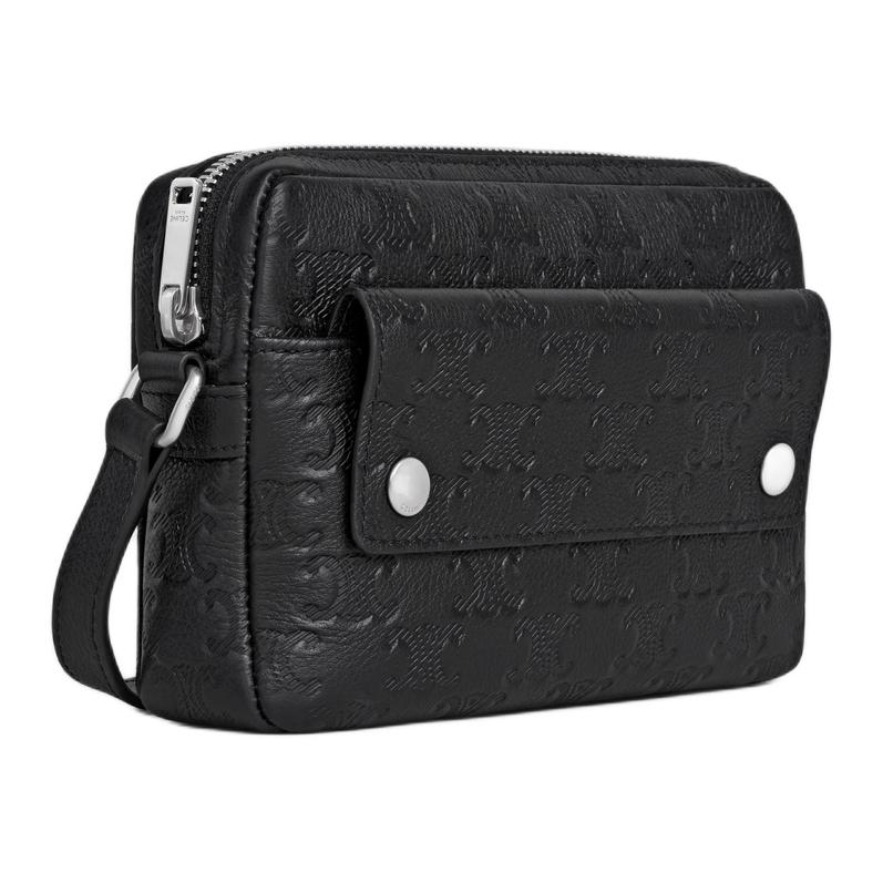 CELINE Calfskin Crossbody Bag, Shoulder Bag Mini Men's Black