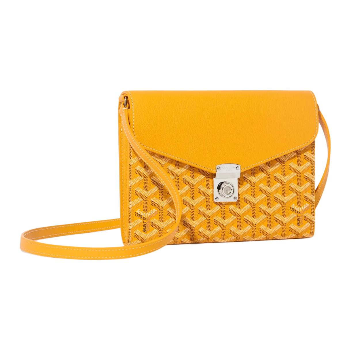 GOYARD Canvas With Calfskin Shoulder Bag Crossbody Bag Unisex Yellow