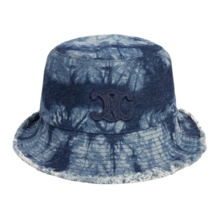 CELINE Cotton Bucket Hats Unisex Blue