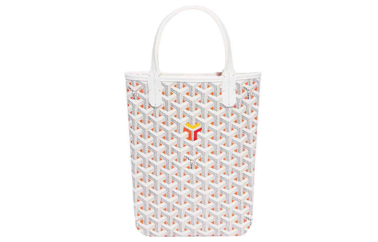 GOYARD Poitiers Canvas With Leather Tote Bag Shopping Bag Shoulder Bag Handbag Women's Orange