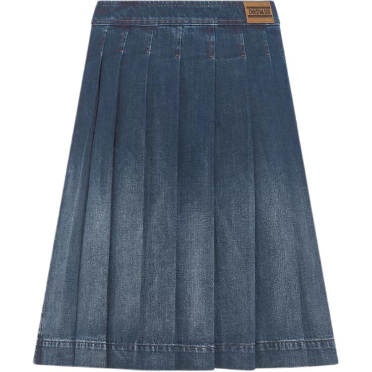 DIOR Pleated Denim Skirt
