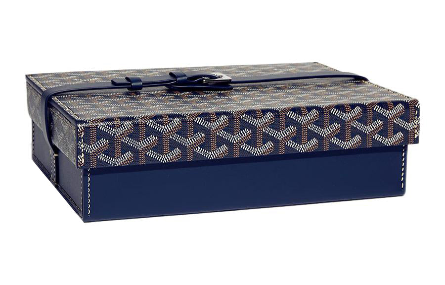 GOYARD MONTRES Canvas With Leather Wrist Watch Case Storage Box Men's Dark Blue
