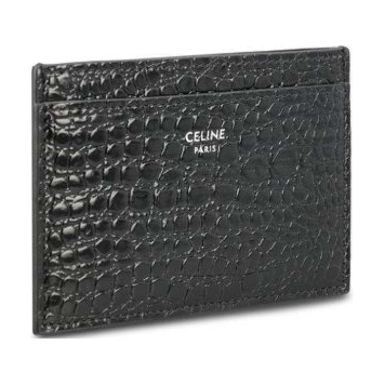 CELINE Calfskin Card Holder Card Holder Men's Black