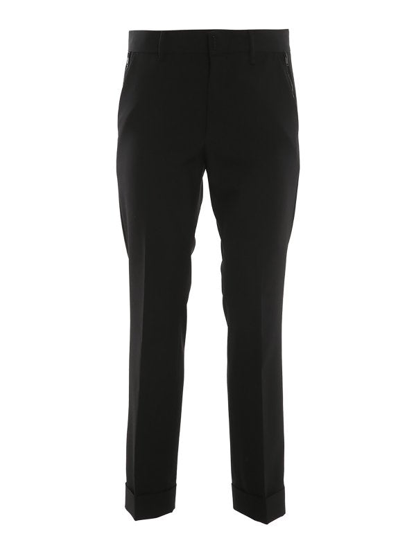 Givenchy Men's Slimfit Trousers W/ Cuff And Zip Detail