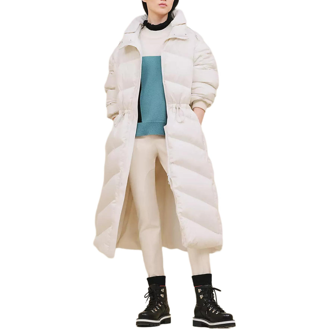 HERMES Down Jacket Women's Pearl White