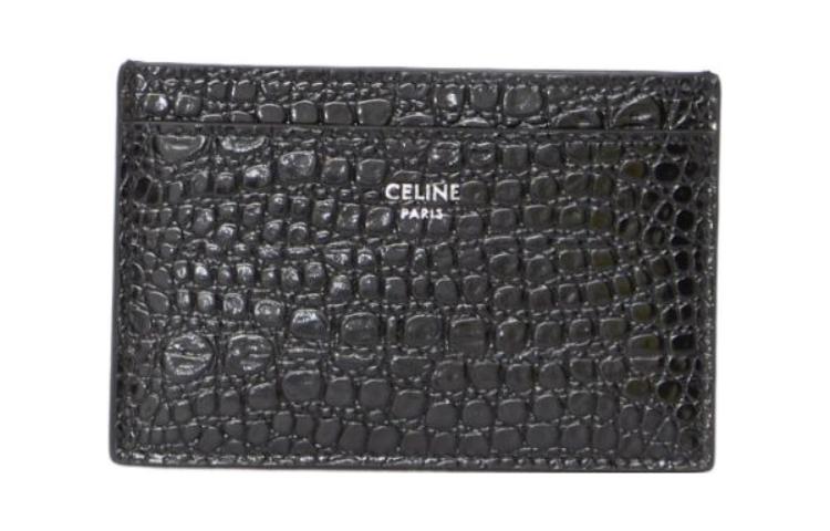 CELINE Calfskin Card Holder Card Holder Men's Black
