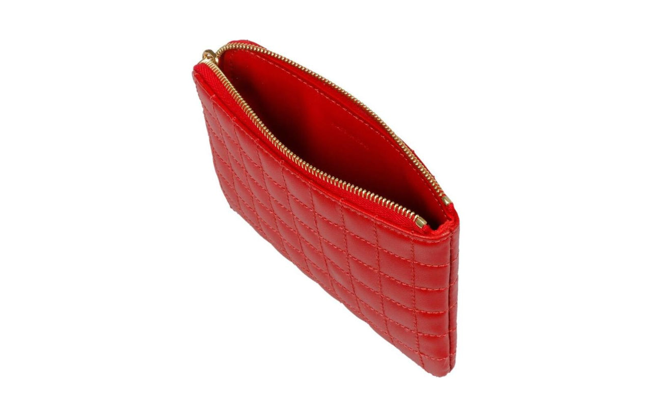 CELINE Calfskin Coin Purse Card Clip Card Holder Women's Red