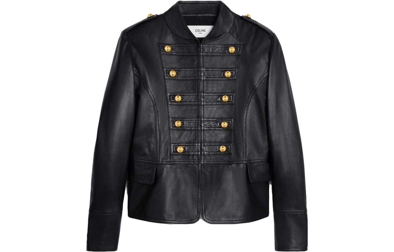 CELINE FW23 Leather Jacket Women's Black