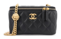 CHANEL Sheepskin Shoulder Bag Crossbody Bag Medium Size Women's Black