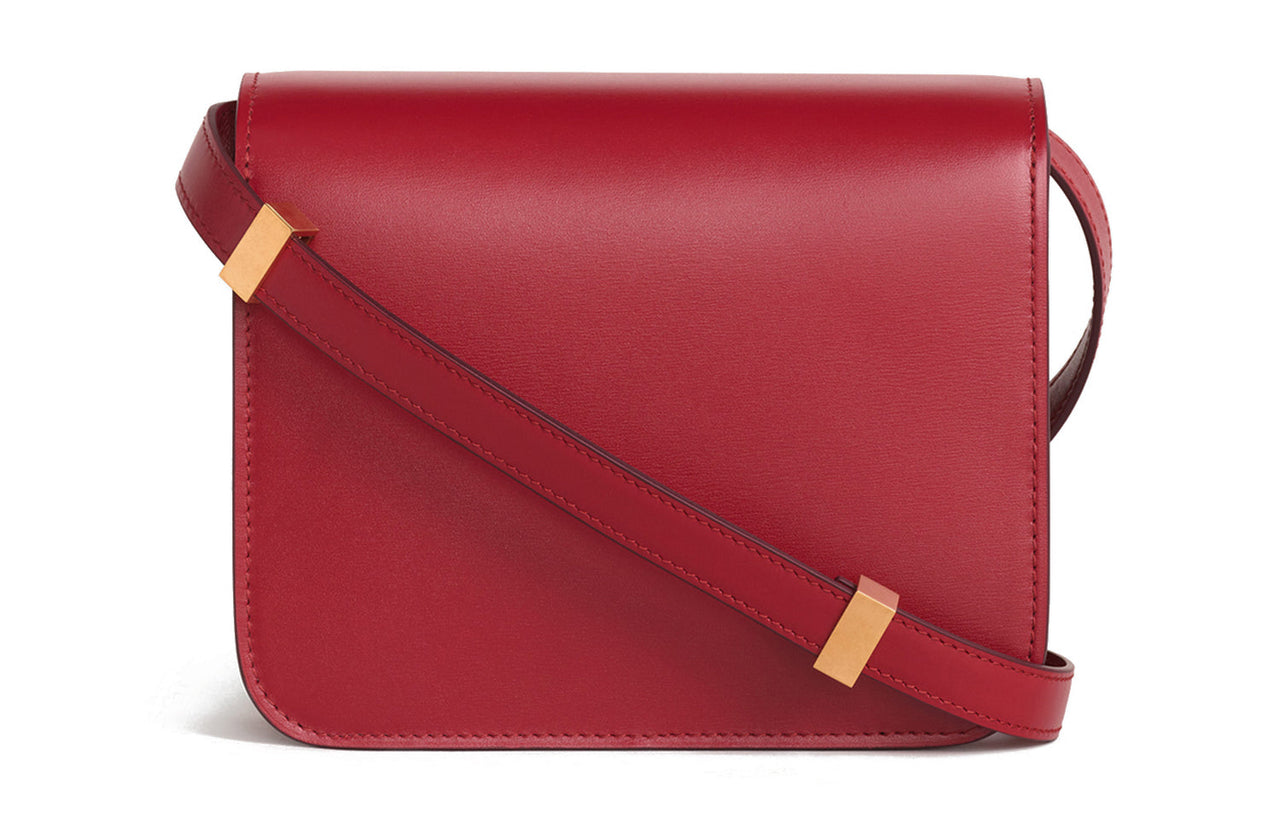 CELINE Classic Bo Polished Cow Leather Handbag, Crossbody Bag, Shoulder Bag Women's Red